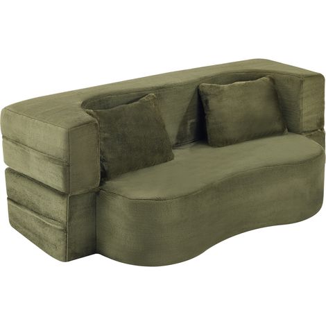 Divano letto futon pieghevole in schiuma verde HOMVRA (1/5)