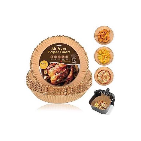 Carta da forno per friggitrice, 100 pezzi, 20 cm