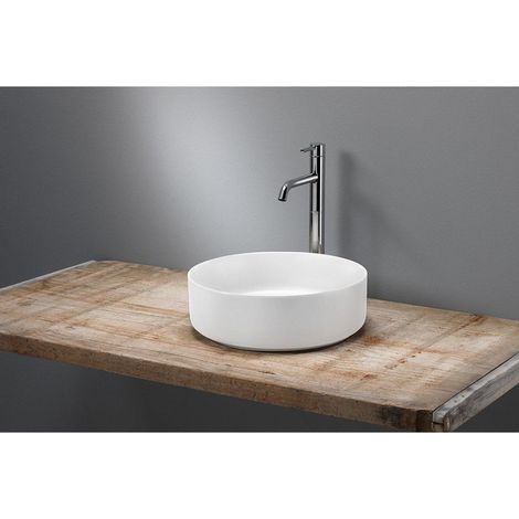 Royal Plaza Latona lavabo à poser rond 35,5x35,5x11,5cm sans trop-plein blanc mat (1/2)