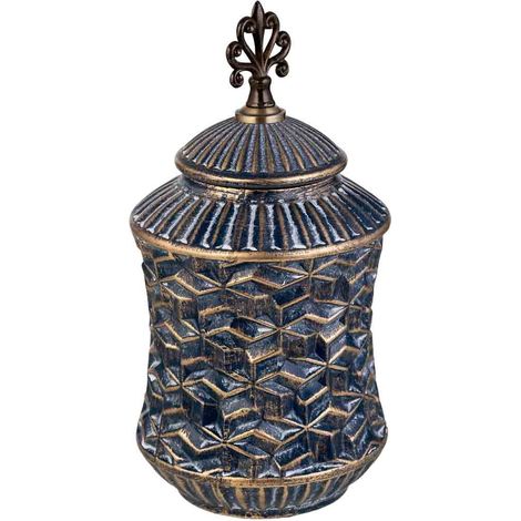 Jarrón de cerámica  azul, d17x34h cm (1/5)