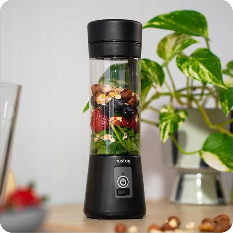 Blender portable sans fil 380ml – 6 lames inox pour mixage rapide – Verrouillage de sécurité – Rechargeable micro-USB – Mixeur fruits et shakes (1/5)