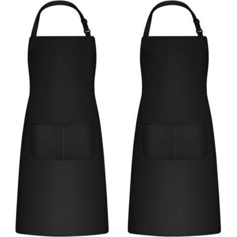 2 Pièces Tabliers de Cuisine pour Homme Femme, Tablier de Ménage Tabliers Porte-Outils avec 2 Poches pour Barbecue, Tablier Jardinier Adultes Ajustable pour Jardinage (1/4)