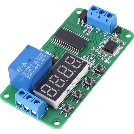 Module de commande de relais temporisé multifonction 1 canal 12 V CC avec LED et interrupteur temporisé, carte PLC (1/5)
