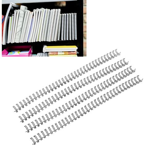 100 Blatt A4-Papier zum Binden, Rückendurchmesser 9,5 mm, 34 Zähne, Verhältnis 3:1, Nylonbeschichtung, YO Doppelgewinde-Binderinge aus Eisen, Bindekapazität 60 Blatt, schwarz. (1/5)