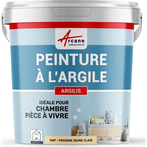 Peinture argile, naturelle, decoration, chambre, enfant, argilis - 15 m² (2.5 kg en 1 couche) Poussin Jaune Clair - ARCANE INDUSTRIES (1/3)
