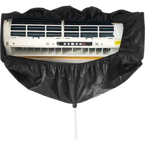 Housse de Protection pour le Nettoyage des Unités Intérieures des climatiseurs, Hotte de Lavage pour Climatiseur Mural étanche et Poussière avec Tuyau d'eau, Kit Nettoyage Climatisation Split (1/5)