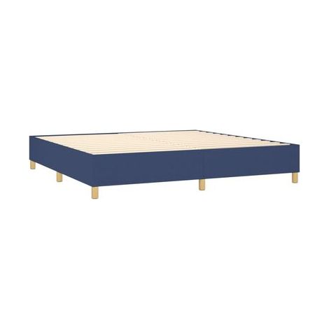 Sommier, matelas et éclairage LED bleus, style Snowco, 200 × 200 cm, en tissu, tissu doux et respirant, éclairage led d’ambiance, idéal chambre à coucher, style moderne, montage simple (1/5)