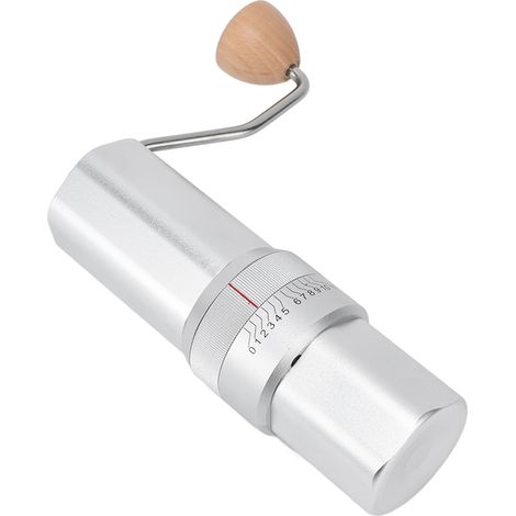 Moulin à café manuel 30g, broyeur à meules coniques portable pour camping voyage, argent (1/5)