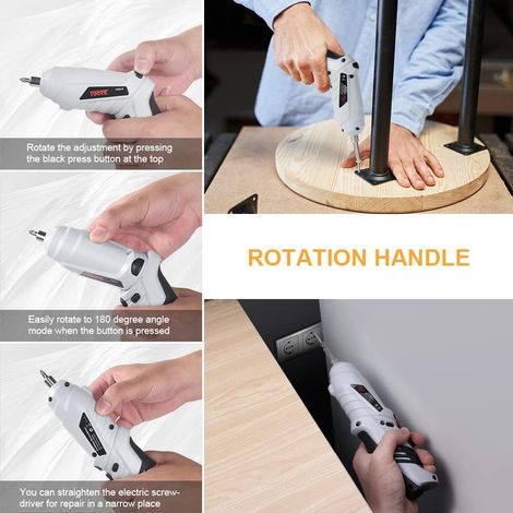 Perceuse visseuse sans fil, tournevis 3,6 V + accessoires, idéale pour les artisans, les installateurs de meubles et les jouets (1/3)