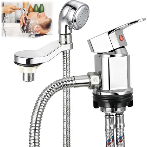 Robinet mitigeur de douche, sortie 1/2", pommeau de douche, mitigeur chaud et froid pour lavabo, bol à shampooing, maison automobile, camping-car (1/5)
