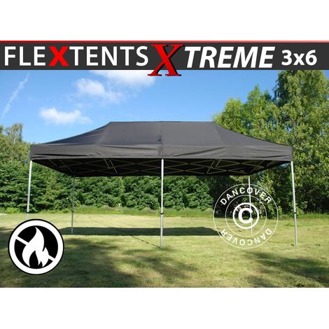 Pop up gazebo FleXtents Xtreme 50 3x6 m Black, Flame retardant