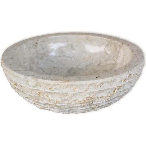 Waschbecken/Waschmuschel/Waschtisch Marmor 40 cm Creme (1/5)