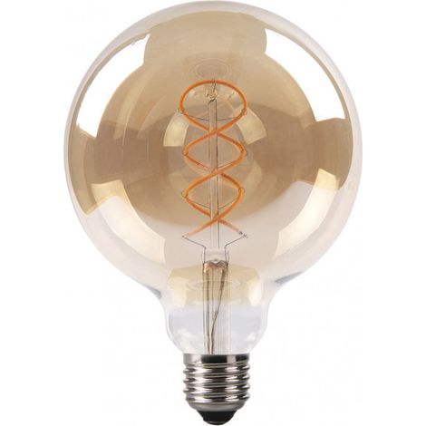 Bombilla filamento trenzado globo 17x12 cm 4 W 250 lm E27 ámbar 2200 K (1/2)