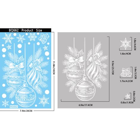 Autocollants de Noël, traîneau, boîte cadeau, autocollants pour vitres, flocons de neige blancs, sapin de Noël, autocollants électrostatiques, décorations de fenêtre, autocollants pour fenêtres.