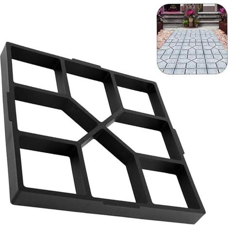 Moule en plastique pour pavés de jardin 40 x 40 cm, moule pour pavés en béton, moule réutilisable pour chemins de bricolage (1/4)