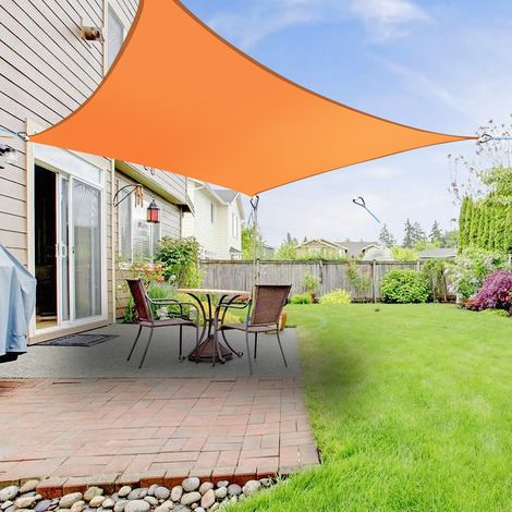 Greenbay Sun Shade Sail Garden Patio Party Sunscreen Awning Canopy 98% UV Block Square Orange 5x5m