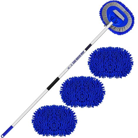 160cm 63" Brosse Nettoyage Voiture Manche Telescopique Microfibre Pinceaux Kit Detailing Auto Balai Lavage Camping Car Camion Caravane Toiture Exterieur Interieur Produit Accessoire Équipement Pinceau (1/5)