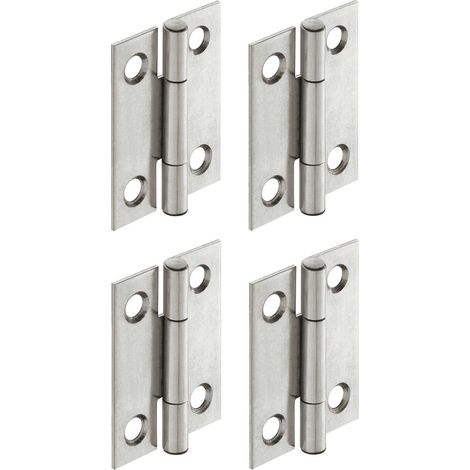 Cyclingcolors – Lot de 4 charnières plates en acier 25 x 20 mm – Pour meubles en bois – Charge maximale 30 kg – Idéal pour portes de placard et étagères (1/2)