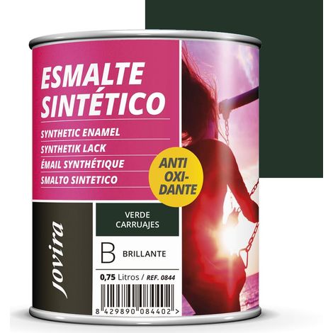 Vernis synthétique anti-oxydant brillant. Protection et décoration de surfaces en acier, fer et bois. 750 Millilitres, Vert Carruaje (1/5)
