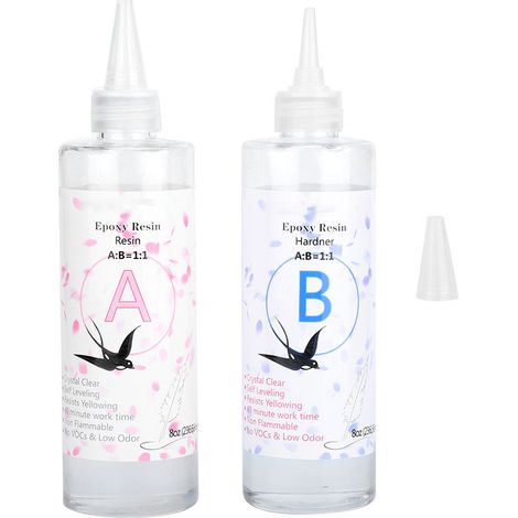 Résine époxy 1:1, colle transparente, mastic pour bricolage et créations artisanales, séchage en 40 min, colle AB (1/5)