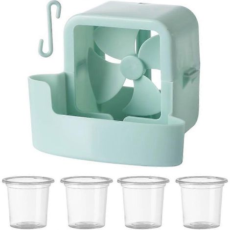 Ventilateur de sol portable avec 4 bacs à glaçons accessoire de refroidissement rapide format voyage compact pour l'été (1/5)