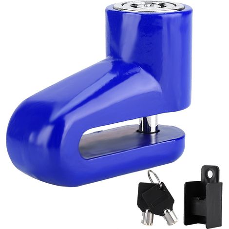 Ortviai Anti-theft disc brake lock blue for motorcycle, scooter and bicycle with bracket and 2 keys (1/3)