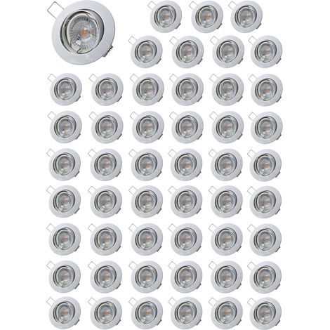Lot de 50 Spot led ronde blanc orientable 38° blanc chaud (1/6)