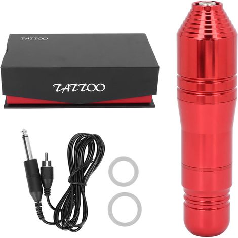 Machine à tatouer avec moteur de démarrage 1V, machine à tatouer à fil, stylo à tatouer silencieux, rouge. (1/5)