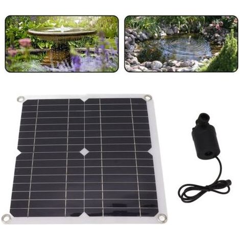 50-W-Solarwasserpumpen-Set, 22-W-Solarpanel, Springbrunnenpumpe mit Batteriekasten, 12-V-Gleichstrom-Zeitschaltuhr (1/4)
