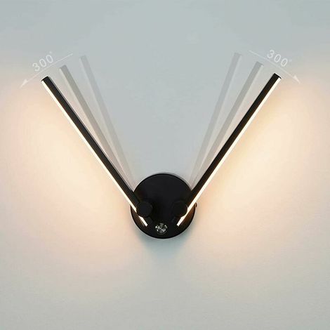 Applique Murale avec Interrupteur, Contrôle Tactile 12W Lampe Murale LED Interieur Dimmable, Lampe de Chevet 300Ḟ Réglable Éclairage Mural per Soggiorno Camera da letto Studio Ufficio Bagno Hotel [Cla