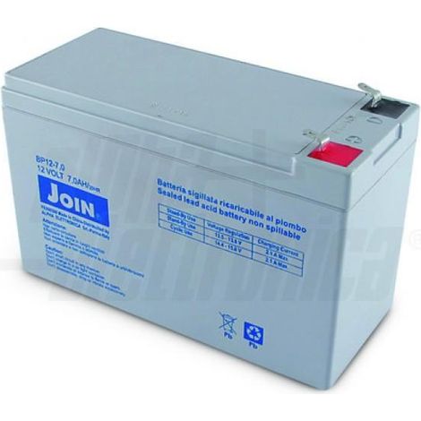 Batteria al piombo agm alpha elettronica, 12v 7ah faston 4.8, alp bp12-7.0