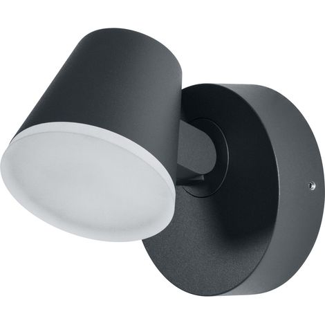 OSRAM Midi Spot LED extérieur, blanc chaud 3000 K, éclairage extérieur, 13,5W, tête rotative, IP44, 800lm, aluminium moulé sous pression, gris foncé