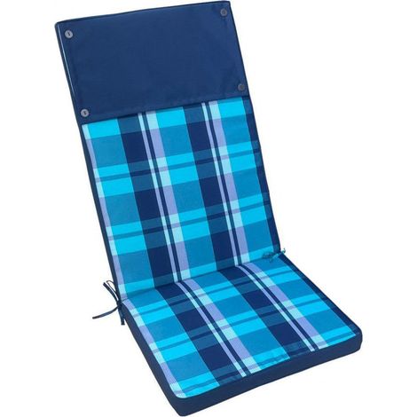 Cuscino alto a quadri blu in poliestere sfoderabile 45x150 cm (1/3)