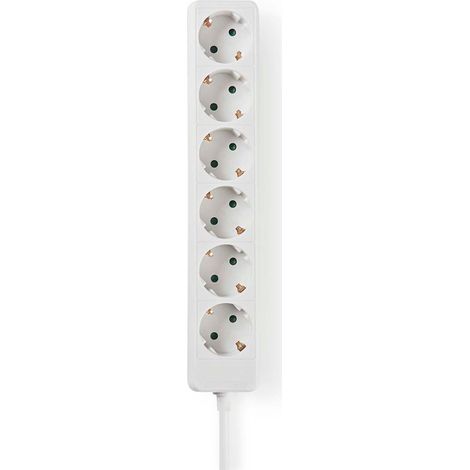 Extension socket  type f cee 77  6 way  150 m  3680 w  16 a  kind of grounding side contacts  230 v ac 5060 hz  socket angle 45 - h05vv f 3g15mm  white 88302238 88302238 88302238 88302238 88302238 (1/3)