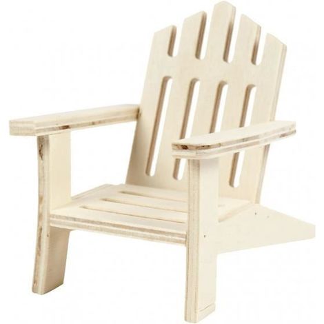 Chaise de jardin en bois Creotime 9 x 7,5 x 9 cm contreplaqué - Blanc