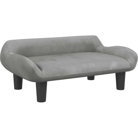 vidaXL Cama para perros de terciopelo gris claro 70x40x24 cm (1/2)