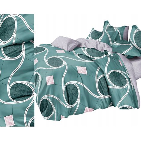Biancheria da letto in flanella 200x220 + 2 federe 70x80 con cerniera, caldo, onde, cerchi (1/5)