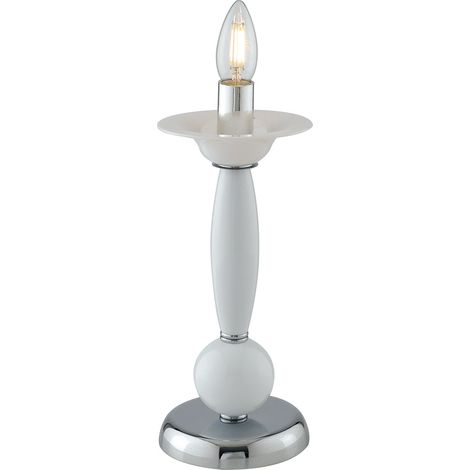 "Lampada da tavolo ESTEFAN in acrilico bianco stile candelabro" (1/2)