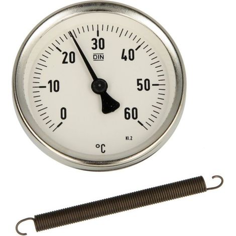 Thermomètre à contact bimétallique 0-60°C boîtier 63 mm