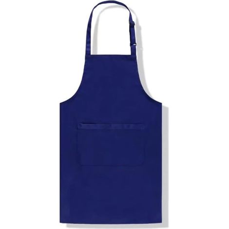Delantal de cocina de dos piezas, delantal unisex con dos bolsillos, delantal tipo peto unisex apto para restaurantes y barbacoas - azul (1/5)