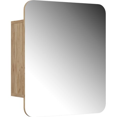 Badspiegelschrank Zino, Goldkraft Eiche, 60 x 50 cm mit Regalen, Vicco