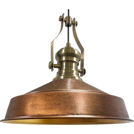 Handbemalte Industrielle Hängeleuchte aus Kupferfarbe Metall – Vintage-Kronleuchter E27 Ø41 cm für Wohnzimmer, Schlafzimmer Oder Esszimmer (1/5)