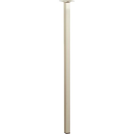 Festes quadratisches Couchtischbein, H.70 cm, gebürsteter grauer Stahl HETTICH