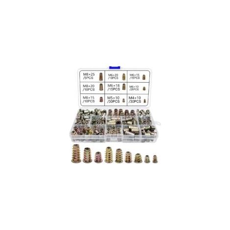 Mezheng – Sechskantmuttern aus Zinklegierung M4, M5, M6, M8 – 120er-Packung – Für Weichholz und Faserplatten – Einfache Montage – Crezuo