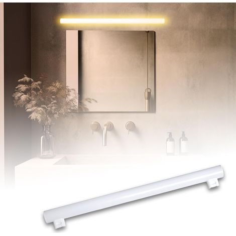 Lampe Linéaire LED S14S 50CM 1100 LM 12W Remplace Ampoule À Incandescence 90W Lampe LED 2700K Blanc Chaud 180° Tube LED 2 Culots pour Cuisine Salle Bain Miroir Non Dimmable (1/5)