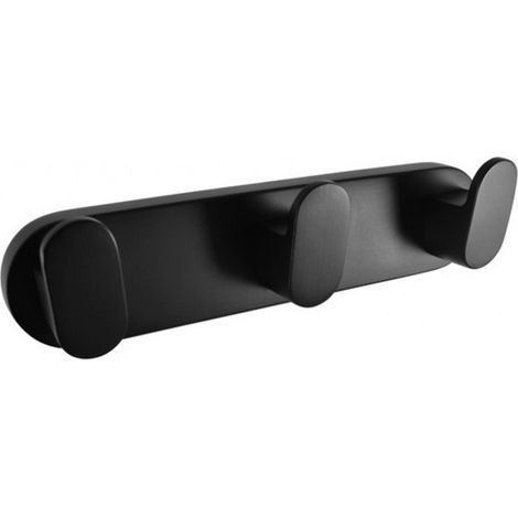 Patère triple YUKON en laiton noir mat 18 cm (1/2)