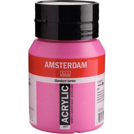 Peinture acrylique - Amsterdam - 500ml - Rouge Violet - Résistance à la lumière - Durable (1/2)