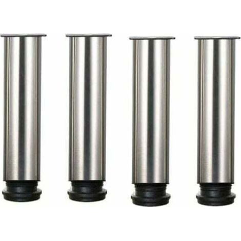 Set mit 4 Möbelfüßen aus Edelstahl 304 – Höhenverstellbar 250–265 mm – Ø 50 mm für Sofas und Tische