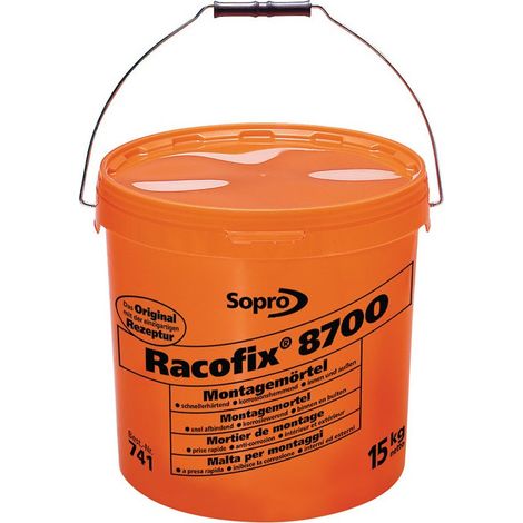 Mortero de montaje Racofix® 8700 1: 3 (agua / mortero) Cubo de 15 kg SOPRO