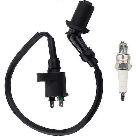 Bobine d'allumage Racing + câble et bougie A7TC pour scooters et cyclomoteurs (50cc à 150cc) (1/5)